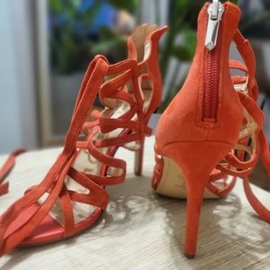 Sam Edelman, Cage Stilettos,Size 8.5, Coral